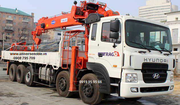 Xe tải cẩu 15 tấn Kanglim KS5206 Hyundai 5 chân HD360